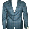 L.B.M. 1911 TAILORED WOOL TWILL SPORT COAT - ROYAL & BROWN CHECK
