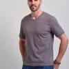 LEFT COAST TEE HALF MOON BAY SHORT SLEEVE SHIRT - CHOCOLATE/CABERNET