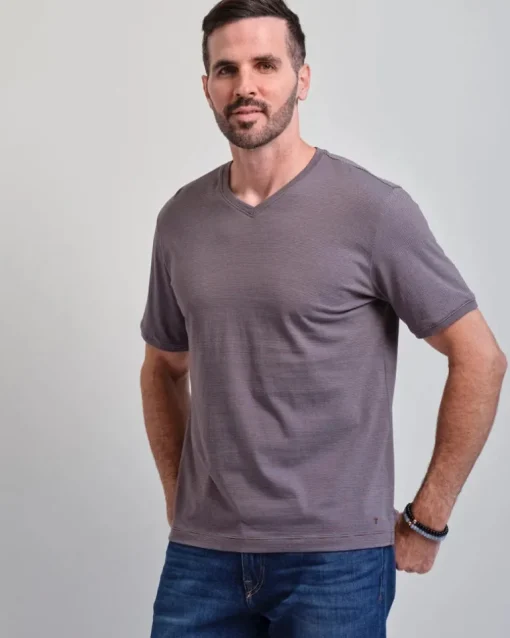 LEFT COAST TEE HALF MOON BAY SHORT SLEEVE SHIRT - CHOCOLATE/CABERNET