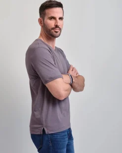 LEFT COAST TEE HALF MOON BAY SHORT SLEEVE SHIRT - CHOCOLATE/CABERNET