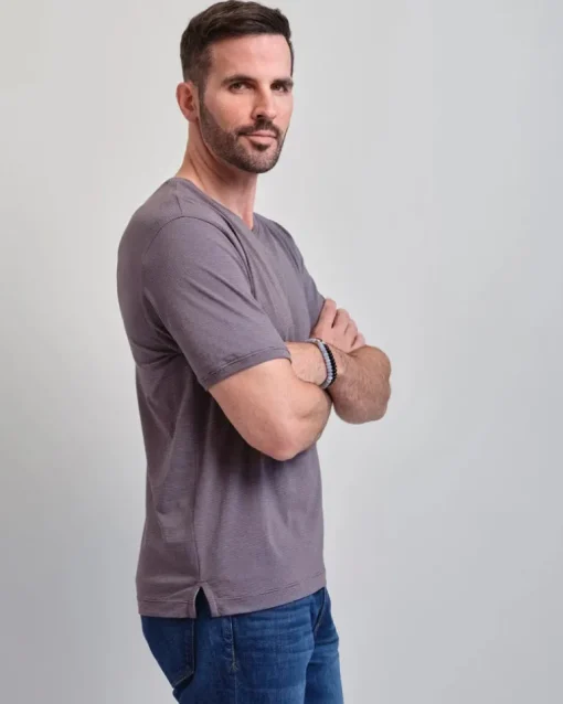 LEFT COAST TEE HALF MOON BAY SHORT SLEEVE SHIRT - CHOCOLATE/CABERNET