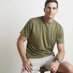 LEFT COAST TEE MEN'S LUXURY SHORT SLEEVE T-SHIRT - OLIVE