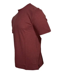 LEFT COAST TEE TIPPED CREW SHORT SLEEVE SHIRT - BURGUNDY