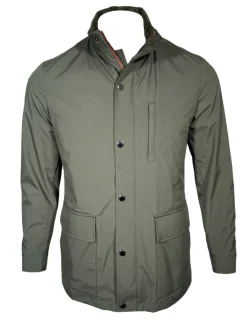 LUCIANO BARBERA CAR COAT - JUNGLE GREEN
