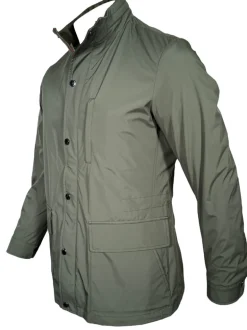 LUCIANO BARBERA CAR COAT - JUNGLE GREEN
