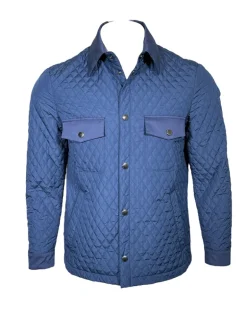 LUCIANO BARBERA DIAMOND QUILT BARN JACKET - DOWNRIVER BLUE