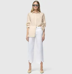 MAC WOMEN'S CHIARA CROPPED EMBROIDERED PANT - WHITE