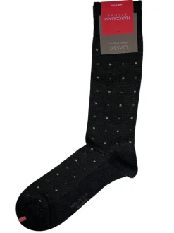MARCOLIANI CONTEMPORARY DOTS CALF SOCK - CHARCOAL