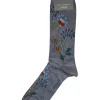 MARCOLIANI FRESH OF MODAL MISORE FLOWER CALF SOCK - LIGHT BLUE DENIM