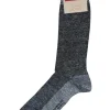 MARCOLIANI LINEN & COTTON PIQUE SOCK - MARINA BLUE