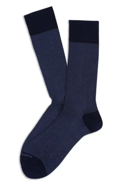 MARCOLIANI LISLE BIRDSEYE SOCK - NAVY