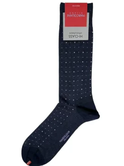 MARCOLIANI MICRODOTS CALF SOCK - NAVY