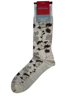 MARCOLIANI MOUSSE OF MODAL DHARAM FLOWER CALF SOCK - ICE GREY