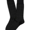 MARCOLIANI MOUSSE OF MODAL WINDOWPANE CALF SOCK - BLACK