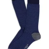 MARCOLIANI PALIO STRIPE CALF SOCK - ROYAL BLUE