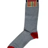 MARCOLIANI PALIO STRIPE CALF SOCK - WHITE