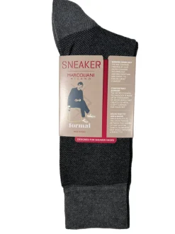 MARCOLIANI PIMA COTTON BIRDSEYE CALF SOCK - FLANNEL GREY