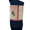 MARCOLIANI PIMA COTTON BIRDSEYE CALF SOCK - NAVY