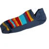 MARCOLIANI PIMA COTTON MULTICOLOR STRIPE INVISIBLE SNEAKER SOCK - DENIM BLUE