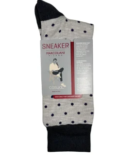 MARCOLIANI PIMA COTTON POLKA DOT SNEAKER SOCK - ICE GREY