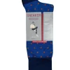 MARCOLIANI PIMA COTTON POLKA DOT SNEAKER SOCK - BLUE/ORANGE