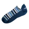 MARCOLIANI PIMA COTTON RAINBOW STRIPE INVISIBLE SNEAKER SOCK - DENIM/BLUE