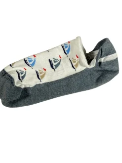 MARCOLIANI PIMA COTTON SAILBOAT INVISIBLE SNEAKER SOCK - WHITE