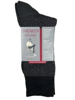 MARCOLIANI PIMA COTTON TWEED CALF SOCK - CHARCOAL