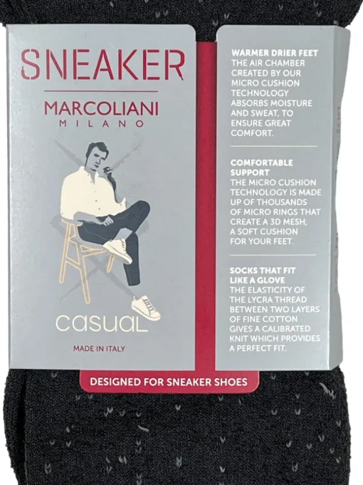 MARCOLIANI PIMA COTTON TWEED CALF SOCK - CHARCOAL