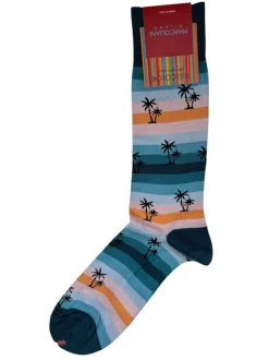 MARCOLIANI PIMA COTTON WAIKIKI CALF SOCK - SUNRISE