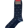 MARCOLIANI TIE FLOWERS CALF SOCK - ROYAL BLUE