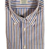 MAZZARELLI SPORT SHIRT - BLUE/BROWN STRIPE