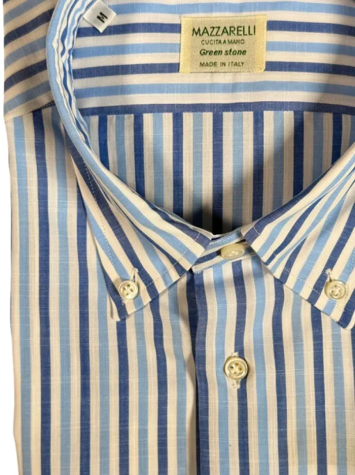 MAZZARELLI SPORT SHIRT - BLUE/LIGHT BLUE STRIPE