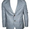 OARS & OLD IVY WOOL BLEND SPORT COAT - LIGHT BLUE/TAN CHECK PLAID