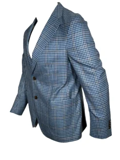 OARS & OLD IVY WOOL BLEND SPORT COAT - BLUE/TAN CHECK
