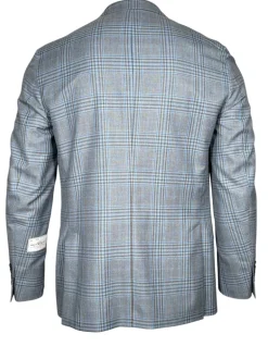 OARS & OLD IVY WOOL BLEND SPORT COAT - LIGHT BLUE/TAN CHECK PLAID