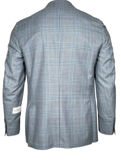 OARS & OLD IVY WOOL BLEND SPORT COAT - LIGHT BLUE/TAN CHECK PLAID