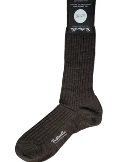 PANTHERELLA LABURNUM MEN'S MERINO SOCK - DARK BROWN MIX