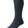 PANTHERELLA LABURNUM MEN'S MERINO OVER CALF SOCK - NAVY