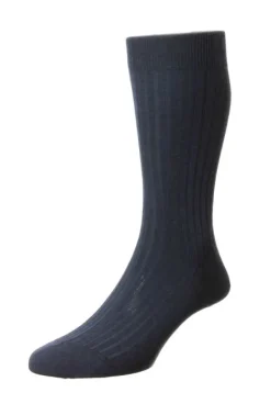 PANTHERELLA LABURNUM MEN'S MERINO OVER CALF SOCK - NAVY