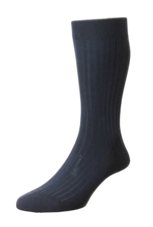 PANTHERELLA LABURNUM MEN'S MERINO OVER CALF SOCK - NAVY