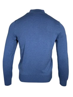 PAUL & SHARK MEN'S COTTON/SILK HALF ZIP SWEATER - DENIM