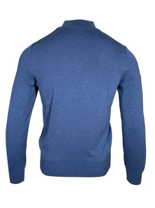 PAUL & SHARK MEN'S COTTON/SILK HALF ZIP SWEATER - DENIM