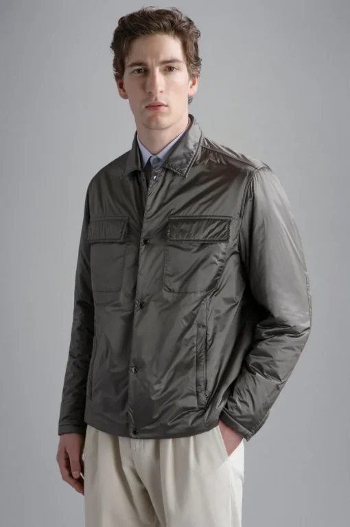 PAUL & SHARK MEN'S RIVIERA SHIRT JACKET - PLATINUM