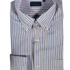 PAUL & SHARK MEN'S SHIRT - BLUE/ORANGE STRIPE