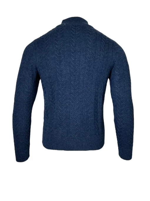 PERU UNLIMITED 4 BUTTON MOCK NECK SWEATER - MIDNIGHT HEATHER