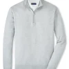 PETER MILLAR ASHLAND QUARTER-ZIP SWEATER - BRITISH GREY