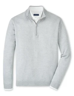 PETER MILLAR ASHLAND QUARTER-ZIP SWEATER - BRITISH GREY
