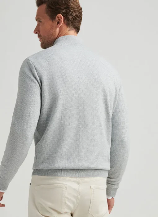 PETER MILLAR ASHLAND QUARTER-ZIP SWEATER - BRITISH GREY
