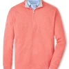 PETER MILLAR CROWN COMFORT PULLOVER SWEATER - GERANIUM